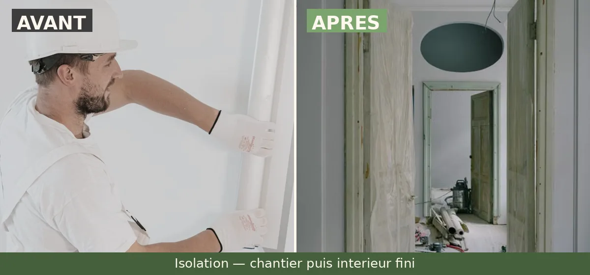 Avant apres isolation